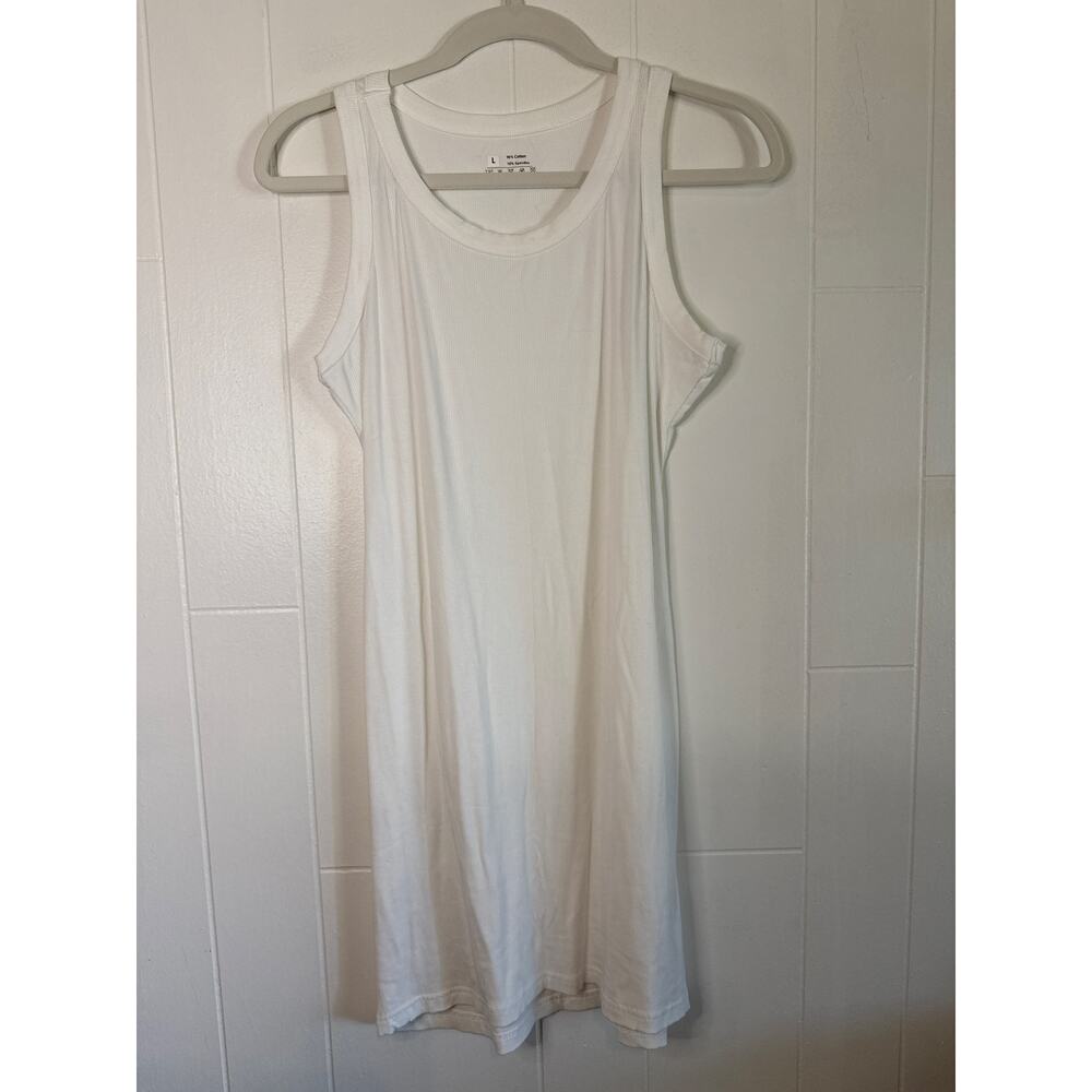 White ribbed tank dress